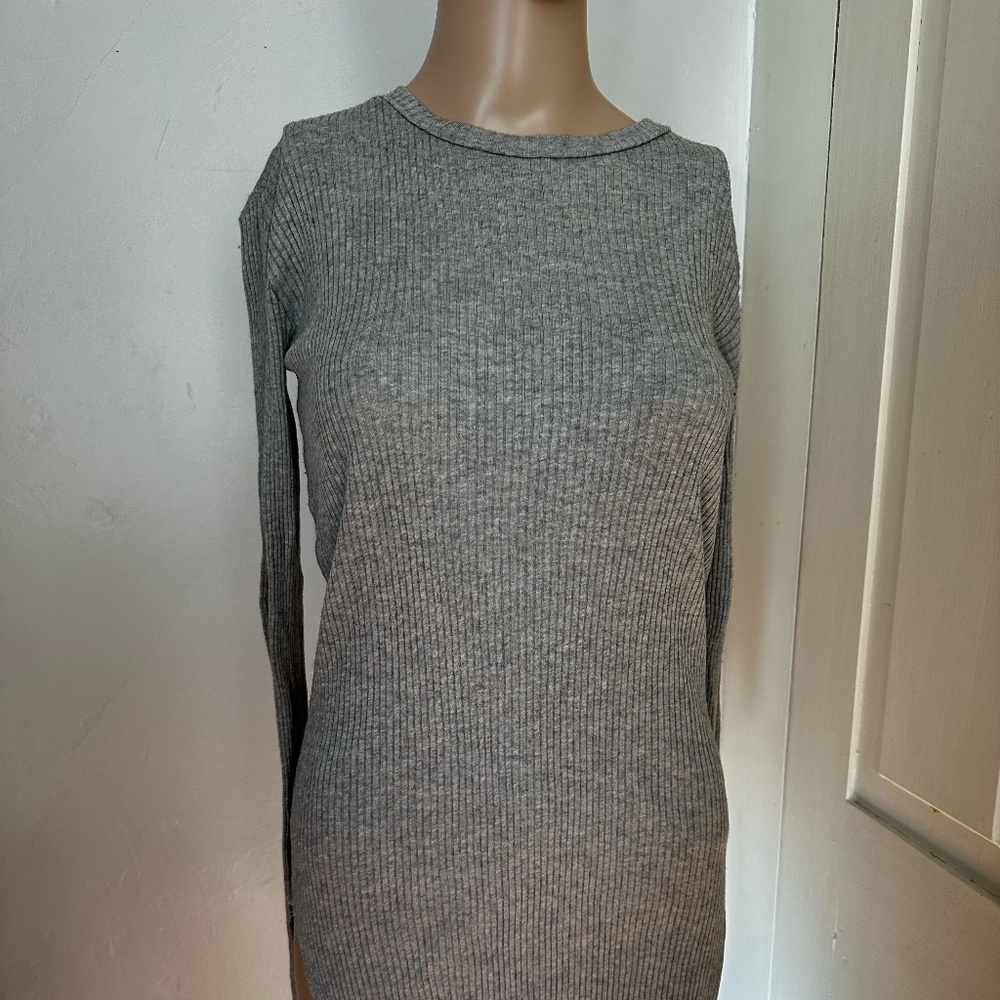 Helmut Lang - Light Grey, Ribbed, Crewneck, Tunic